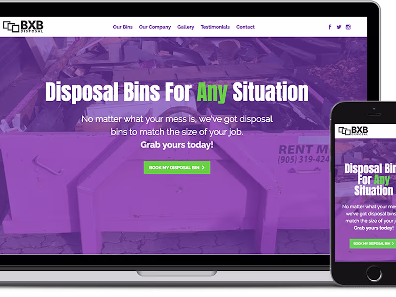 Cover image for BXB Disposal - Website Design & Development