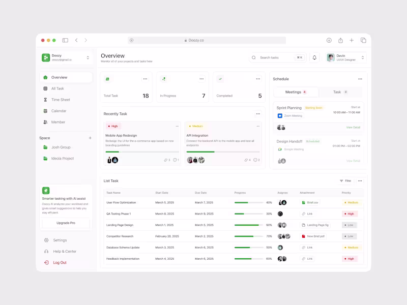 Cover image for Doozy - Task Management Dashboard