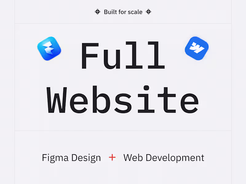 Cover image for Full Website Design and Development