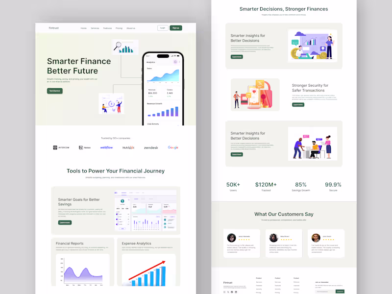 Cover image for SaaS websites, Finance and Fintech websites UIUX design