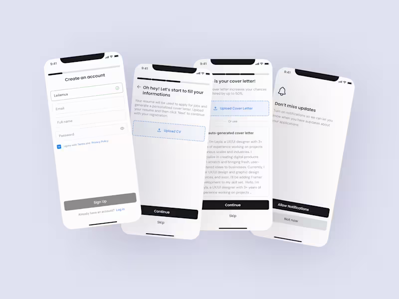 Cover image for Opportuland — Job Search & Career Discovery App UI