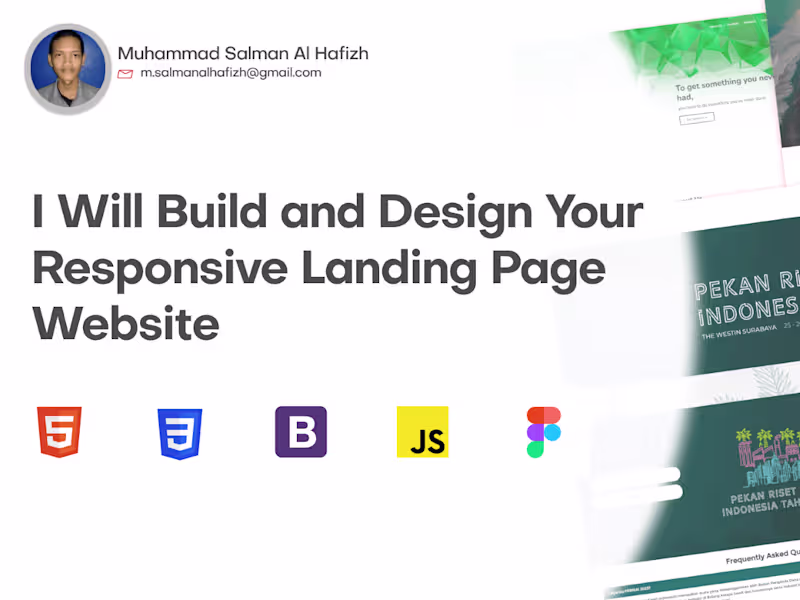 Cover image for I will build and design your responsive landing page website