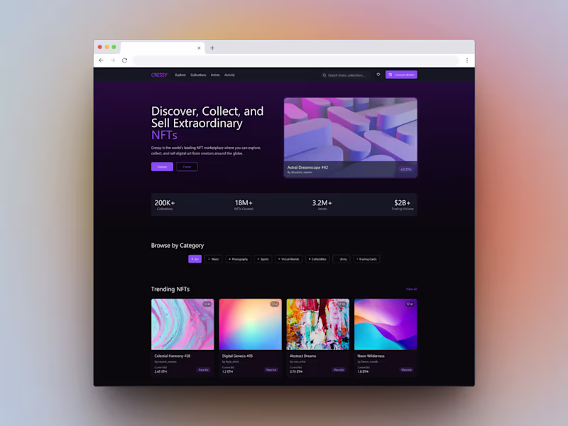 Cover image for CRESSY NFT Website Design & Development