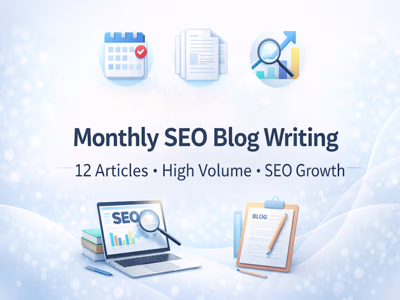 Cover image for Monthly SEO Blog Writing Package (12 Articles)