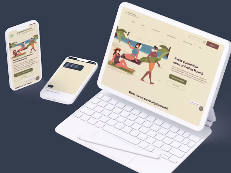 Cover image for Surfing the Web with Ease: Redesigning Hawaii's Safe Travel Site