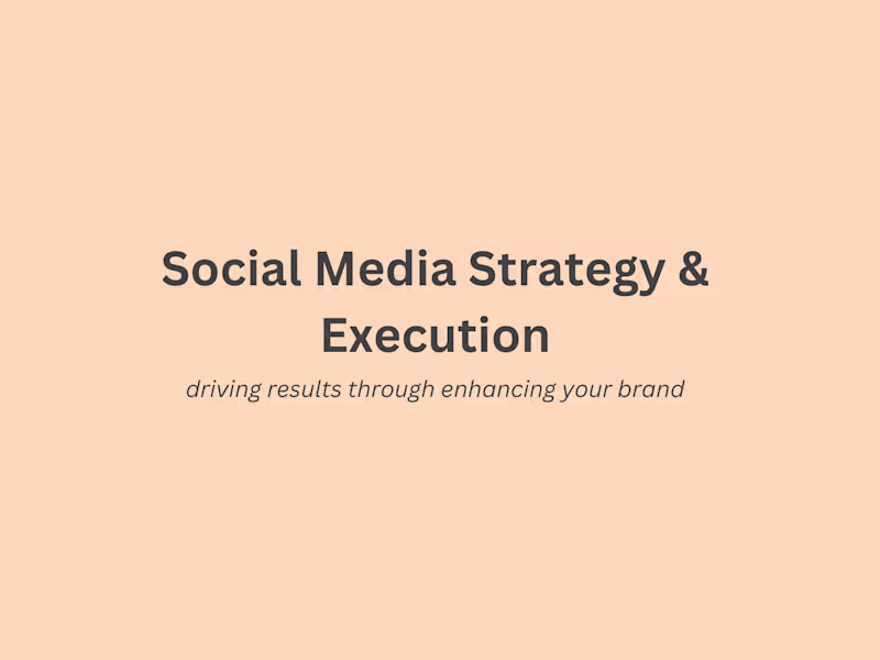 Cover image for End-to-End Social Media Strategy & Management