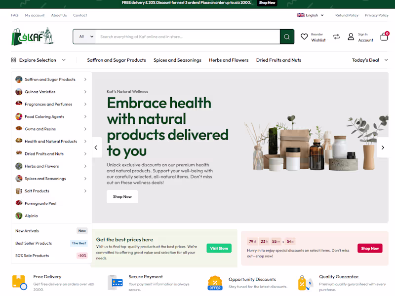 Cover image for KAF – Premium Dried Fruits, Nuts, Spices & Much More | Kaf.ae