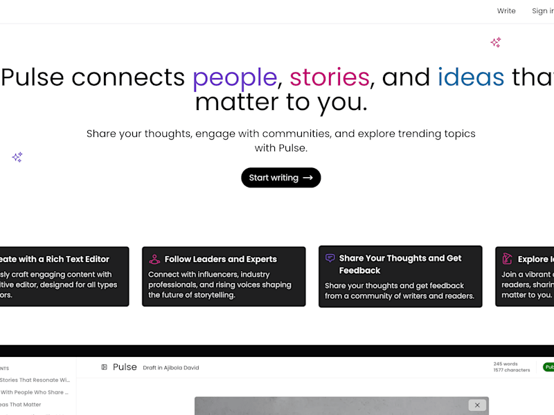 Cover image for Pulse - Share your thoughts and explore topics effortlessly