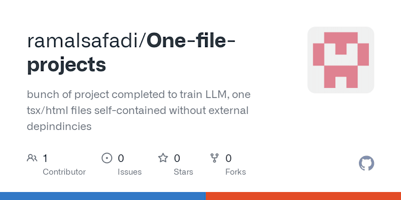Cover image for GitHub - ramalsafadi/One-file-projects: bunch of project comple…