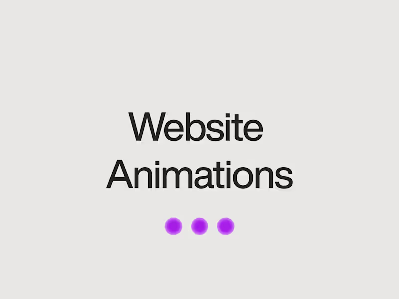 Cover image for UI Animation for your websites