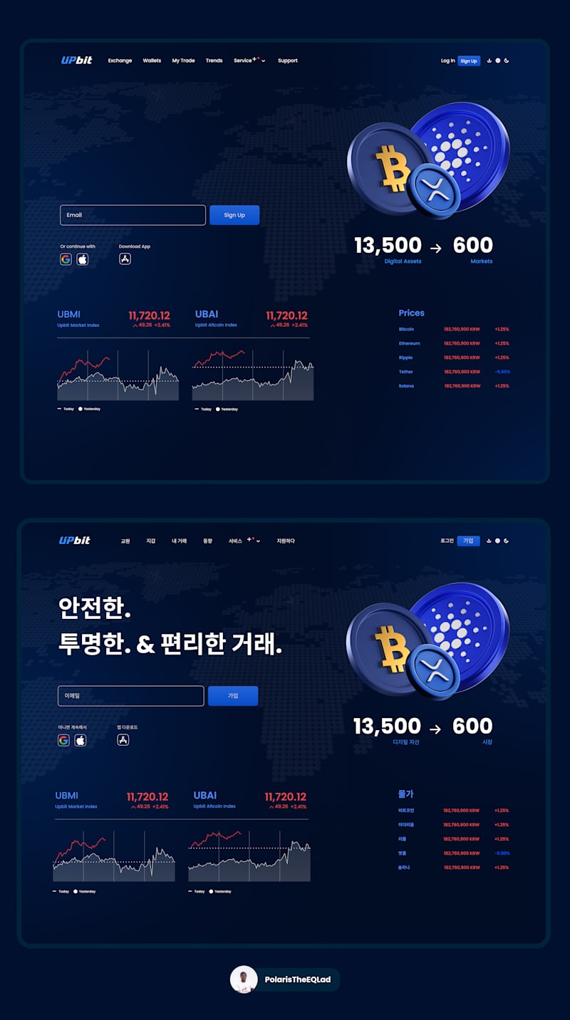 Cover image for Upbit Exchange: Conceptual Landing Page Design
