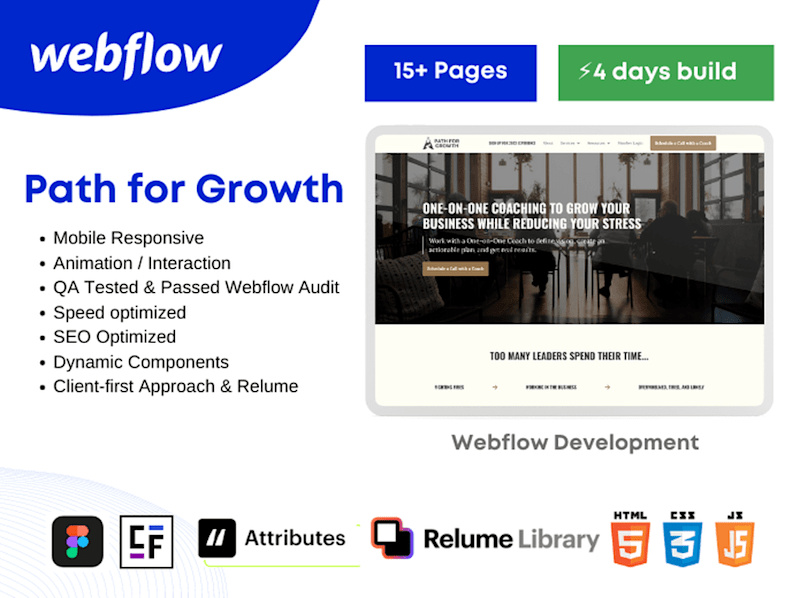 Cover image for Webflow Development Project - Path for Growth