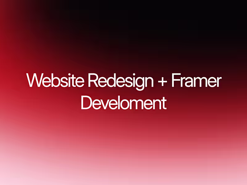 Cover image for Framer Website Design & Development