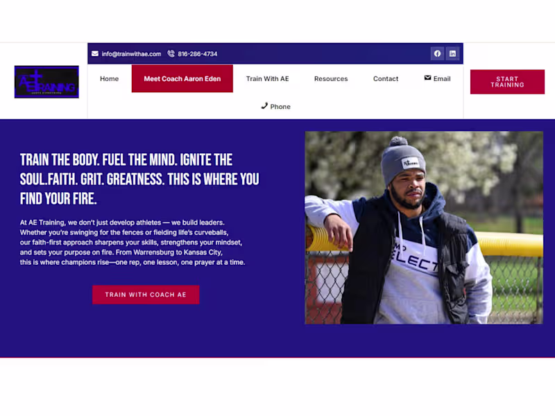 Cover image for Custom WordPress Build – AE Training (Aaron Eden)