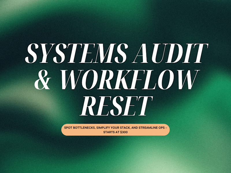 Cover image for Systems Audit & Workflow Fix