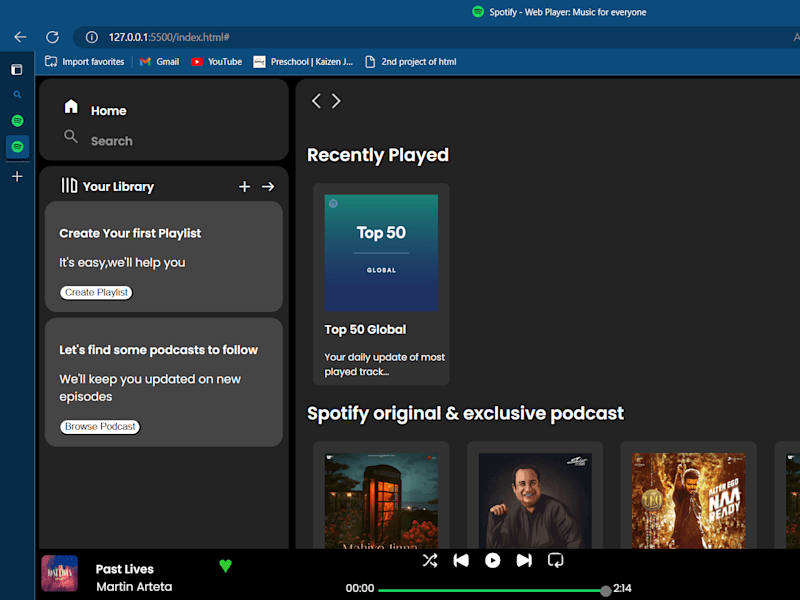 Cover image for Spotify Clone