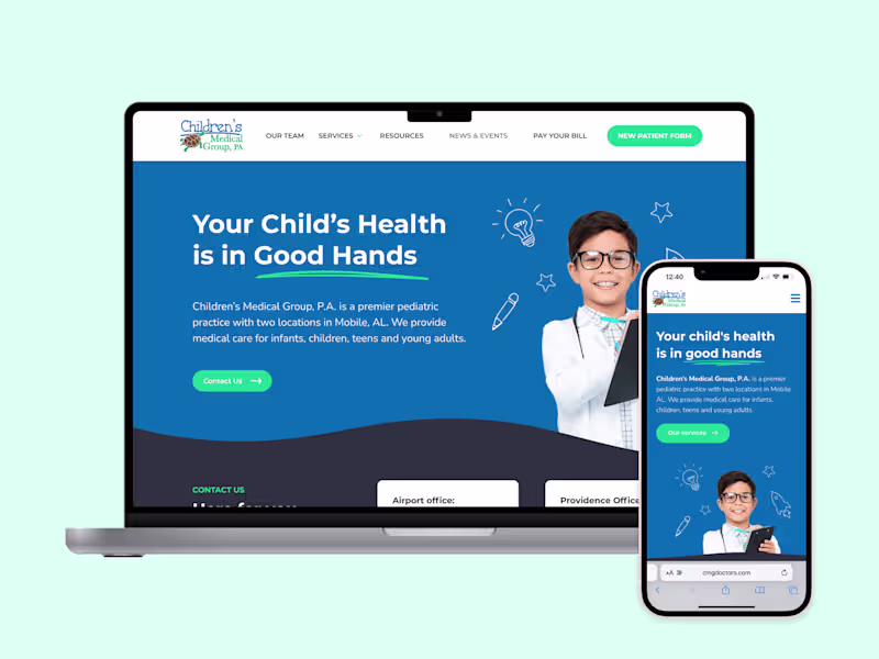 Cover image for Website Design | Children's Medical Group