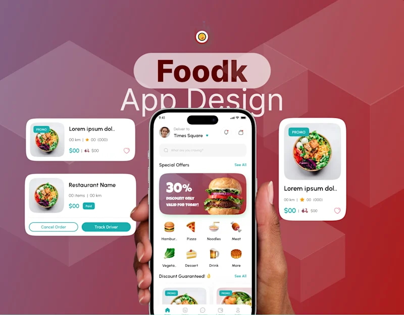 Cover image for Foodk – Premium Food Delivery UI Kit (180+ screen )