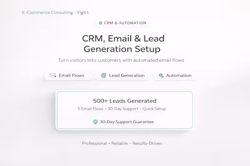 Cover image for CRM, Email Marketing & Lead Generation Setup