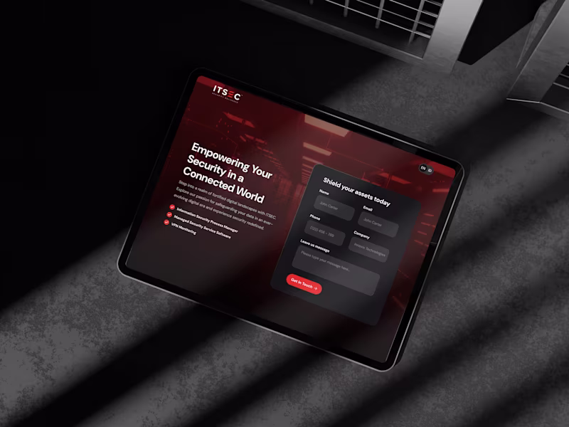 Cover image for Security Landing Page