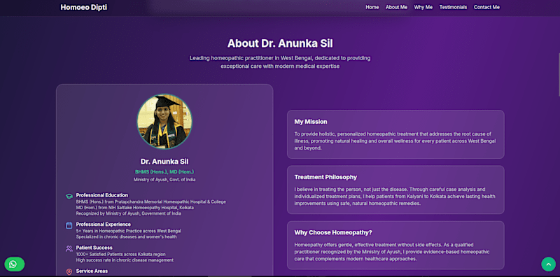 Cover image for Website Development for Homeo Dipti