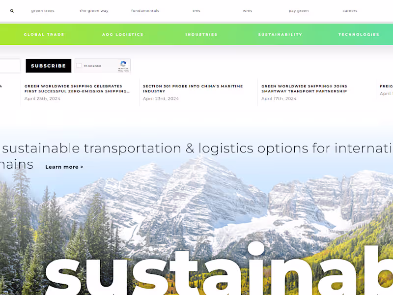 Cover image for Green Worldwide Shipping Rebranding/ Web App