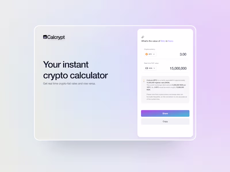 Cover image for Calcrypt - Instant Crypto Calculator