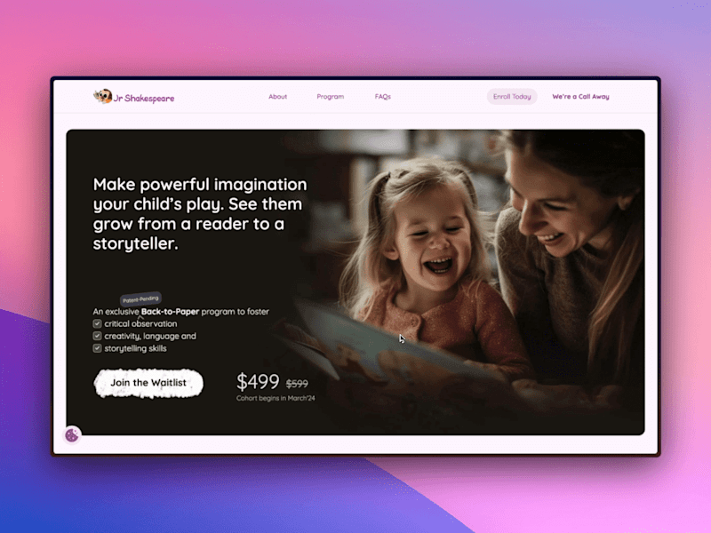 Cover image for Interactive Website for E-learning Company