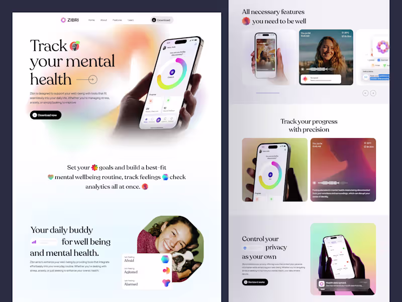 Cover image for Design & Development for ZIBRI’s Mental Wellbeing Platform