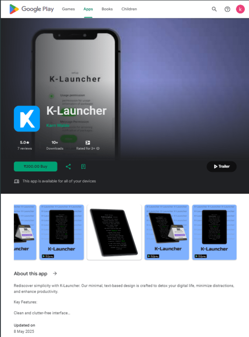 Cover image for K-Launcher: Minimal Android Launcher App
