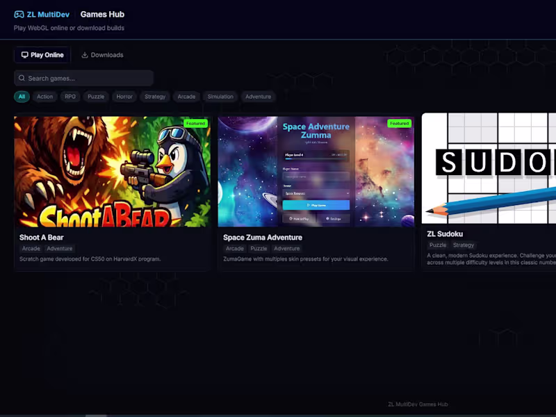 Cover image for ZL MultiDev – Games Hub