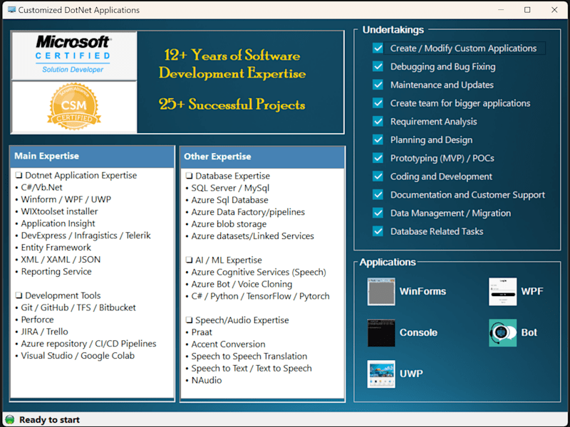 Cover image for Desktop application development