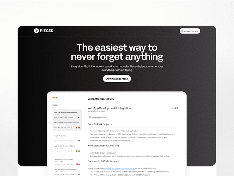 Cover image for Redesigning the Pieces Homepage | Design & Framer Development