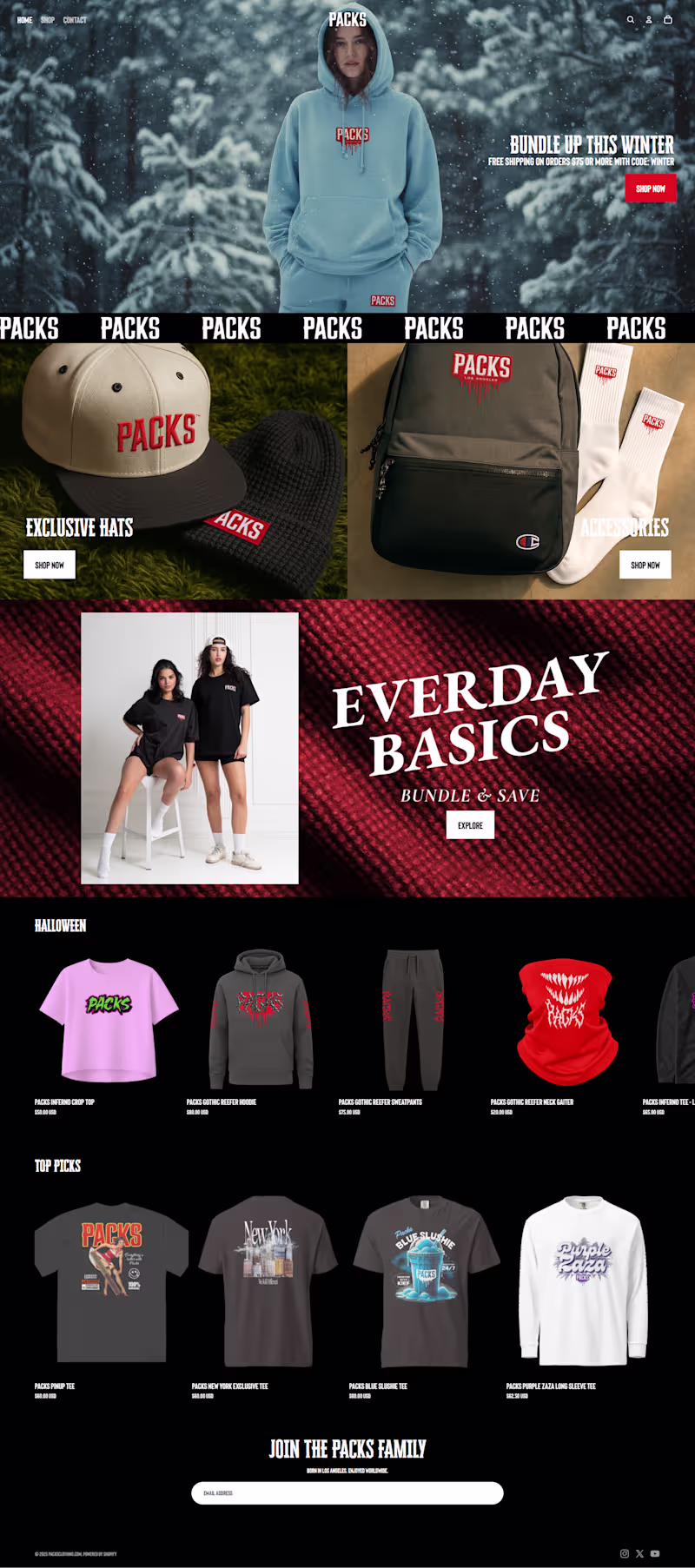 Cover image for Packs Clothing Shopify Redesign