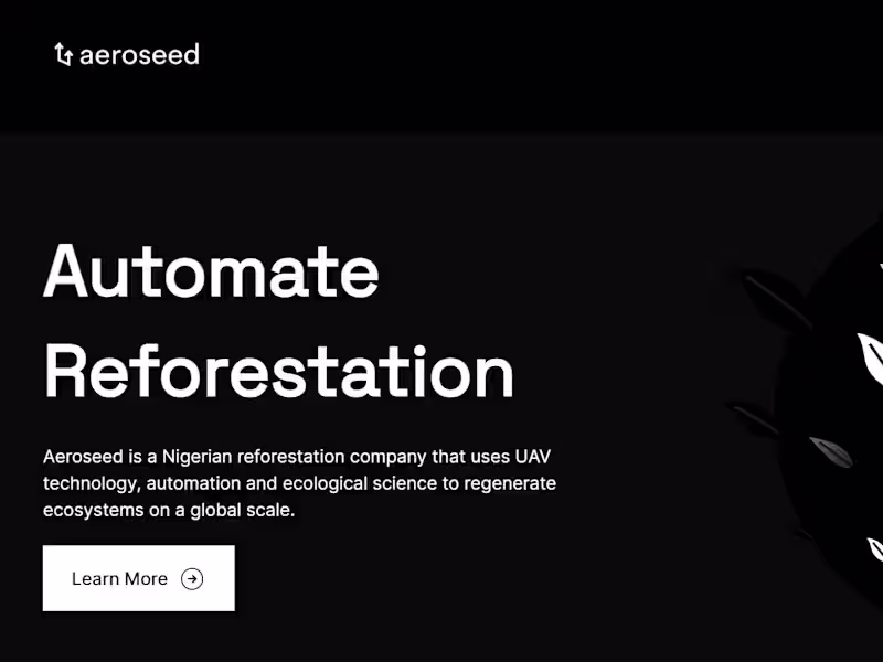 Cover image for Aeroseed: Website for a Reforestation Company