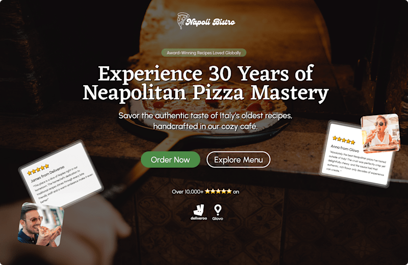 Cover image for Food Landing Page Design for Pizza Cafe