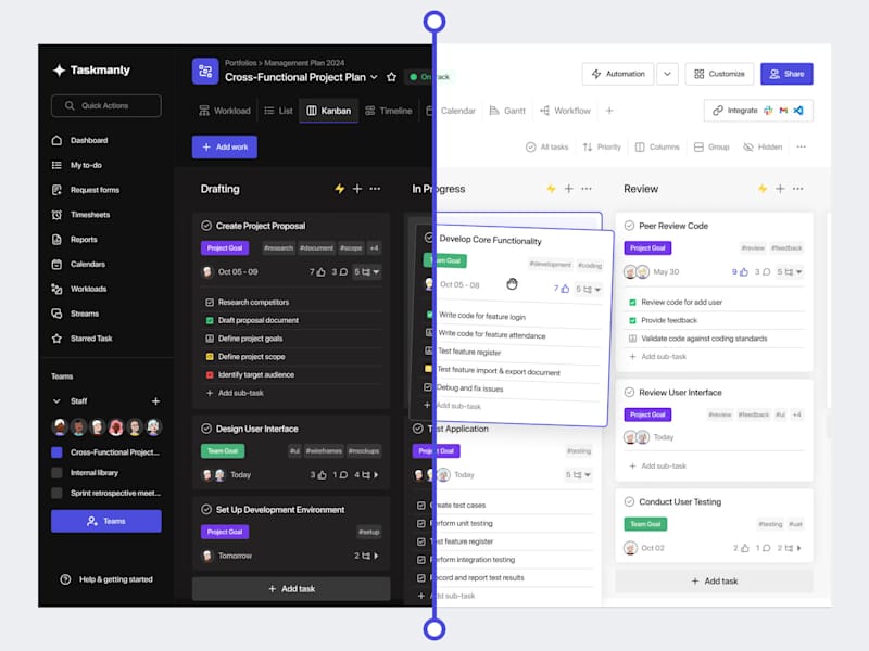 Cover image for Taskmanly - Project Management Dashboard (Kanban View)