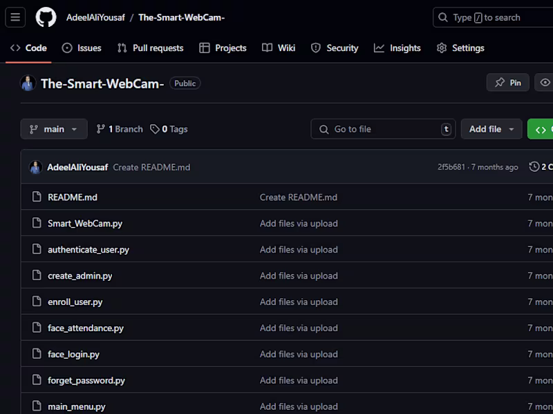 Cover image for GitHub - AdeelAliYousaf/The-Smart-WebCam