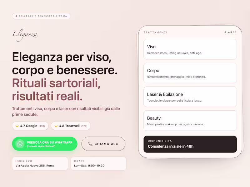 Cover image for Eleganza Roma is a beauty
