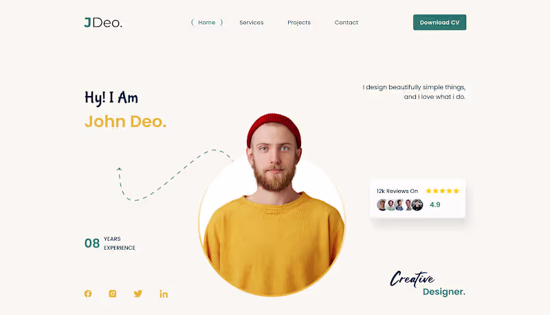 Cover image for Modern Portfolio Website UI – Designed in Figma