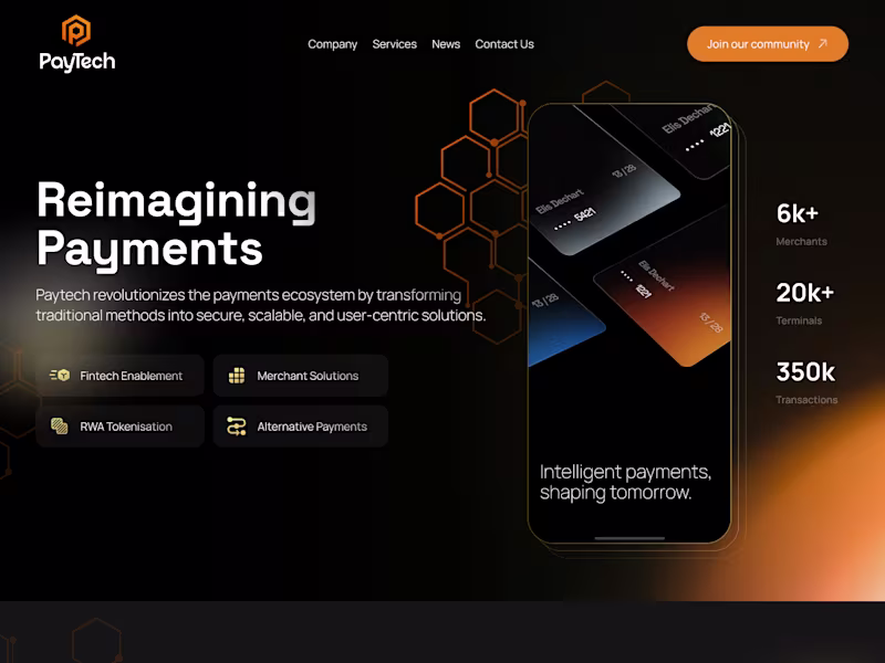 Cover image for PayTech website made on Webflow