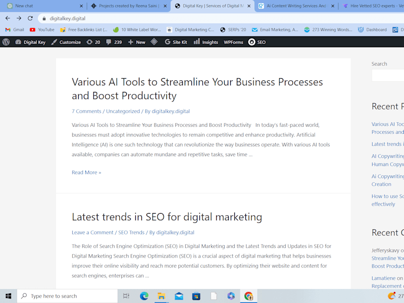 Cover image for Blog posts for a website