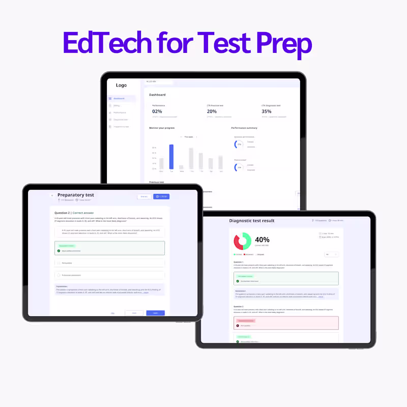 Cover image for Edtech / Test Prep LMS