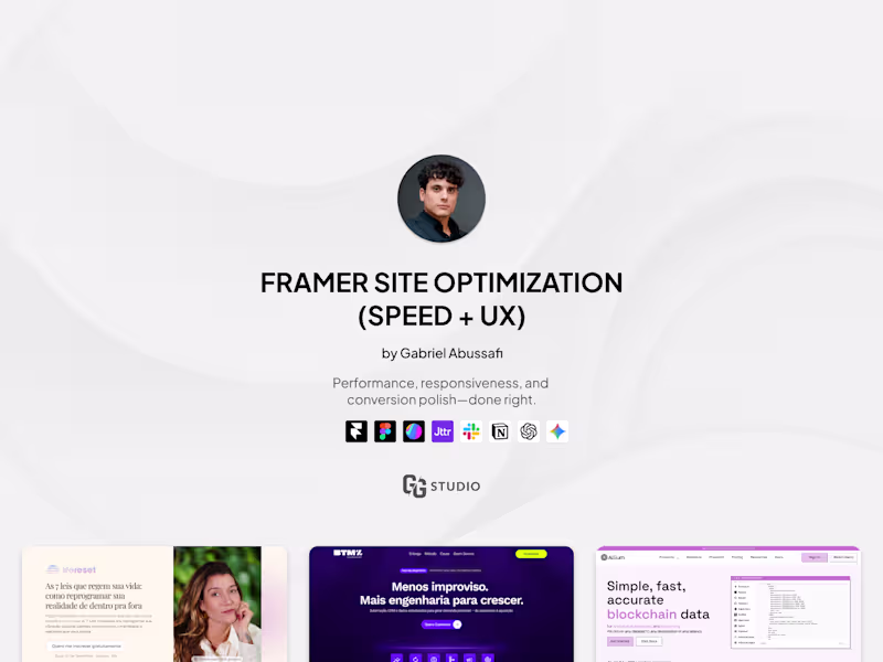 Cover image for Framer Website Optimization (Speed + UX + Conversion Polish)