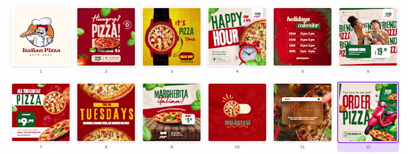 Cover image for Content Creation for a Pizza Restaurant