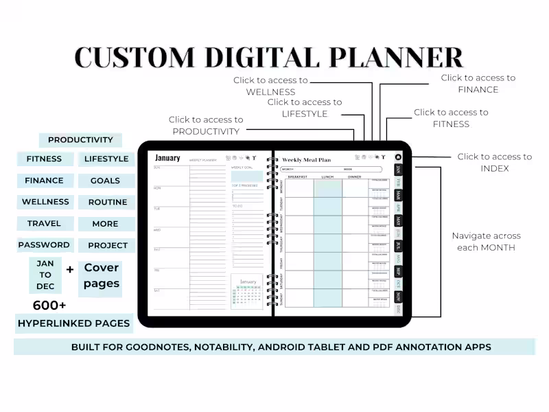 Cover image for I Will Design Custom Digital Planners and Journals