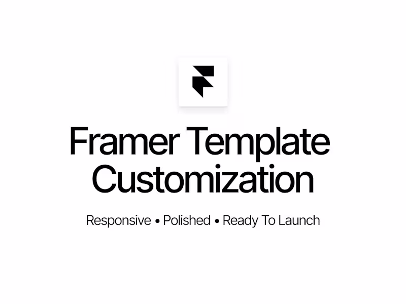 Cover image for Framer Template Customization