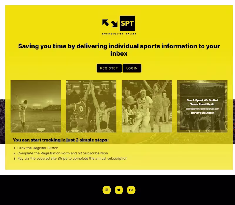 Cover image for Sports Player Tracker | Web Design | 