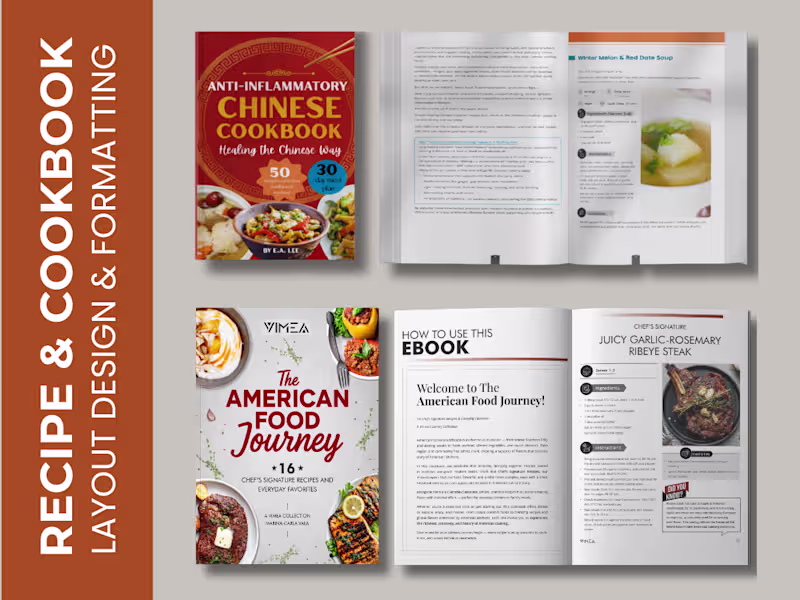 Cover image for Cookbook & Recipe Book Design for Print, Ebook & KDP