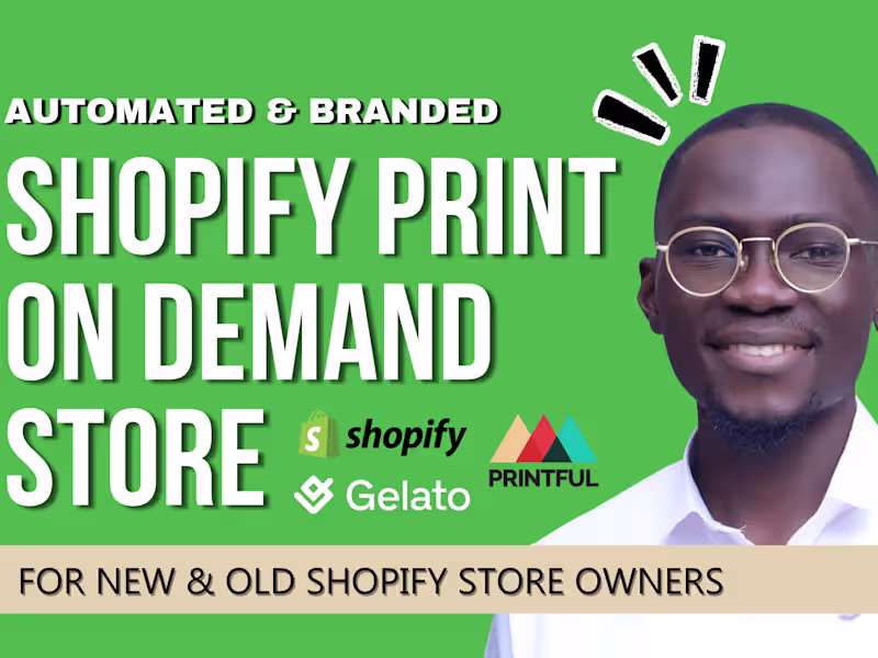 Cover image for Print on demand shopify store design & development